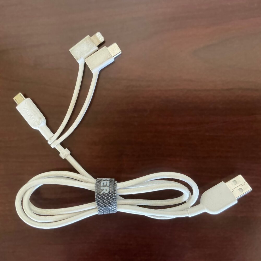 EUC MFi 3' Anker Powerline II 3-in-1 Multi-Connector USB-C, Micro-USB, Lightning